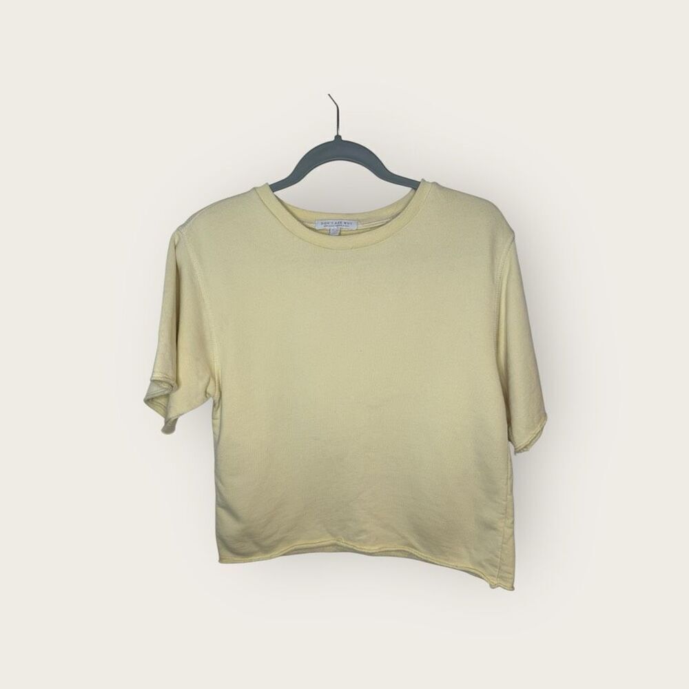 Don’t Ask Why Butter Yellow Raw Hem Tee One Size Fits Most